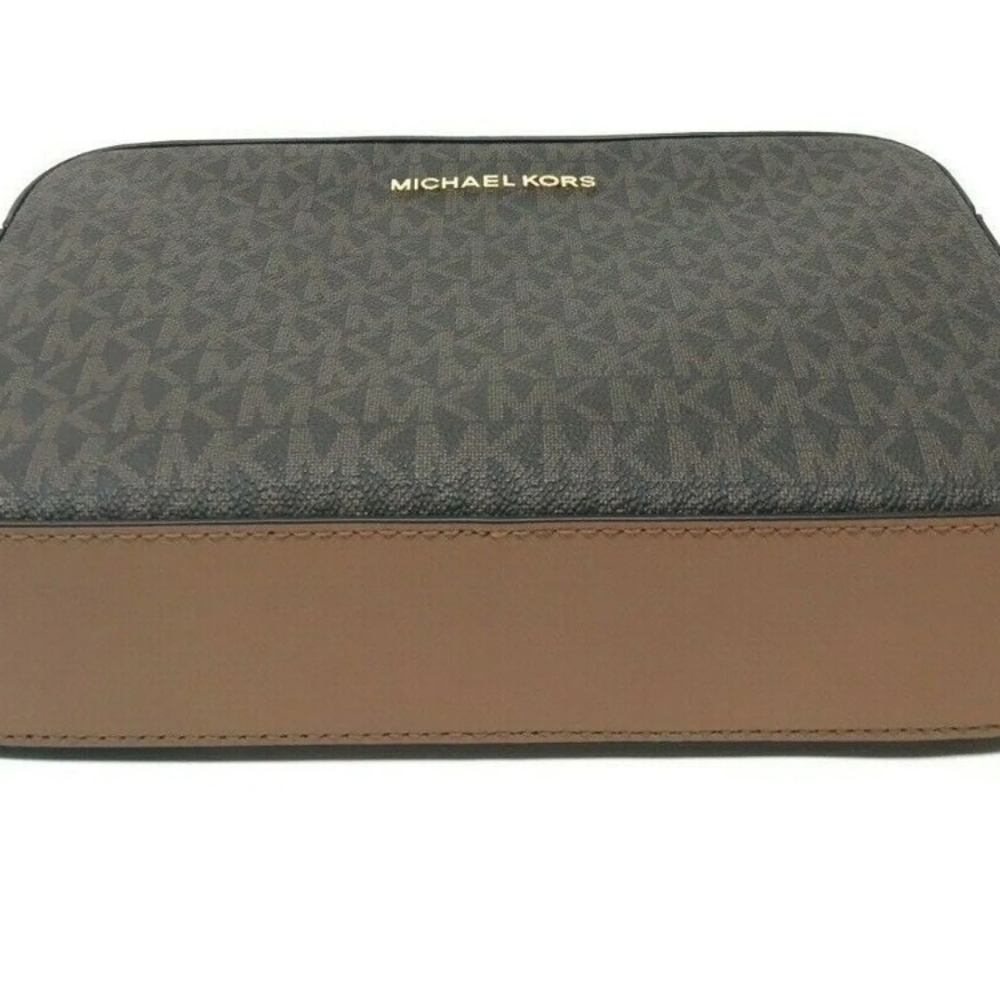 Michael Kors Brown and Tan MK Signature Crossbody Bag - Picture 6 of 6